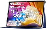 COLORROOM 2026 Android 16 Tablet 11inch, Face Unlock, 18W Fast Charging, 32GB+128GB+1TB Expand, Octa-core CPU, 8000mAh Large Battery, WiFi6, Touchscreen Display, Widevine L1 Tableta, Blue
