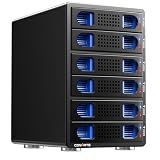 CENMATE Aluminum 6 Bay Hard Drive Enclosure with Cooling Fan for 2.5“/3.5" SATA HDD/SSD with USB A/C 3.0, Support Hot Swappable, Tool-Free HDD Enclosure, DAS(NO RAID/NAS)