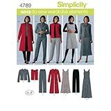 Simplicity 4789 Easy-to-Sew Plus Size Pants, Vest, Jacket and Jumper Sewing Pattern for Women by In K Design, Sizes AA (10 -18)