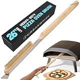 Urban Whisk 26" Pizza Oven Brush with Scraper – Heat Resistant Pizza Brush for Pizza Oven with Stainless Steel Bristles | Pizza Stone Brush for Cleaning Residue & Ash, Extra Long Handles & Spare Head