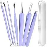 Teenitor Pimple Popper Tool Kit and Blackhead Remover Tools, Ingrown Hair Tweezers, Professional Blackhead Extractor Pimple Extractor Comedone Extractor, Black Head Remover for Face