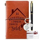 Realtor Gifts, Leather Journal Notebook Gifts for Real Estate Agent Realtors Gifts for Women Men, Closing Gift for Realtors, Thank You Gift for Realtor, Everything I Touch Turns to Sold
