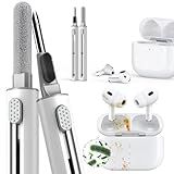 Inesore Cleaner Kit for Airpods Pro 3 2 1 Series,Multi-Function Cleaning Pen Tool for Earbuds Headphone iPhone Speaker Receiver Electronic Electronic Devices,with Soft Brush Flocking Sponge -White