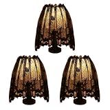 3-Pack Halloween Decorations Indoor, Black Lace Spider Web Lampshade Cover, 20" x 60" – Reusable Polyester Halloween Lamp Shade Topper & Party Decor
