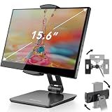 AboveTEK Business Kiosk Aluminum Tablet iPad Stand, 360° Swivel Tablet & Phone Holders for Any 4"-15.6" Display Tablets/Cell Phones/Portable Monitor, Sturdy for Store POS Office (Grey)