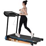 Treadmills for Home, 10MPH Quiet Auto Foldable Treadmill with Incline, 3.0 HP Treadmills for Running Walking with 350LBS Weight Capacity, Double Deck, Bluetooth Speaker, Pulse Sensors, Charge Station