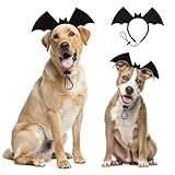 Vivifying Halloween Dog Bat Wing Headband 1 Pack – Adjustable Halloween Costume Accessories for Medium and Large Dogs, Cute Pet Headwear for Parties, Photos and Holiday Celebrations (Black)