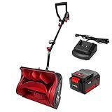 MZK Cordless Snow Shovel, 20V 13-Inch Battery Powered Snow Thrower, Battery Snow Blower with Directional Plate & Adjustable Front Handle(4.0Ah Li-ion Battery & Fast Charger Included)
