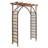 VINGLI 85in Wooden Arbor Garden Arch, Wedding Arch for Ceremony, Wood Trellis for Plant Climbing, Christmas Decor Pergola for Garden Backyard, Lawn