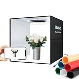Lightbox, PULUZ 11.8"/30cm Photo Studio Light Box, Portable Picture Box Adjustable Brightness, Folding Professional Light Box Photography with Led Lights and 6 Colors Backdrops for Product Photography