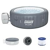 Coleman SaluSpa 4 to 6 Person Inflatable Hot Tub, Round Energy-Efficient Portable Outdoor Spa with 140 AirJets, 77" x 28"