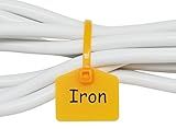Mr-Label 4-3/8” Nylon Cable Zip Ties Tags Labels Marker – Write on | Self-Locking – with Free Printable Labels - for Wire Marking and Organizing (100, Yellow)