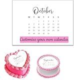Custom Calendar, edible images Trending cakes. Proposal, Burn away, printed on 8" x 11" sheet. Uncut/Custom size. Customize your Month and day to be marked.