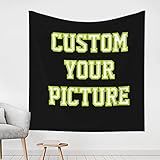 JINJUREN Custom Tapestry Upload Images Banners and Signs Customize For Bedroom 59 * 59 inch Square