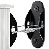 10 Pack Furniture Wall Anchors for Baby Proofing, Anti Tip Furniture Anchors, Secure 400 Pound Furniture, Dresser, Bookcase to Wall Prevent Falling, Earthquake Straps for Child Safety (Black)