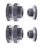 Carvedexquisitely 2 Pack 3/4 Inch Female PVC Bulkhead Fitting with Plug and Thick Silicon Seal Gasket,Rain Barrel Connector Kit