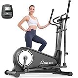 ANCHEER Elliptical Exercise Machine, Folding Elliptical Trainer for Home Gym, Exercise Equipment 550Lbs Max Weight, Ultra-Silent Foldable Elliptical Machine, 16 Resistance Levels & Pulse Rate Grips