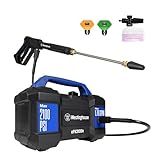 Westinghouse ePX3100v Electric Pressure Washer, 2100 Max PSI 1.76 Max GPM, Built-in Carry Handle, Detachable Foam Cannon, Pro-Style Steel Wand, 3-Nozzle Set, for Cars/Fences/Driveways/Home/Patios