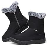 SHIBEVER Women's Winter Snow Boots: Waterproof Fur-Lined Ankle Booties