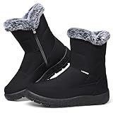 SHIBEVER Women's Winter Snow Boots: Waterproof Fur-Lined Ankle Booties