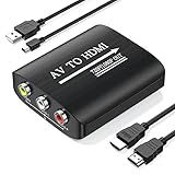 Setuact AV to HDMI Converter with HDMI Cable,RCA to HDMI Converter for PS1,PS2,PS3,Xbox,N64,WII,SNES,VHS,VCR,Blue-Ray DVD Players,STB