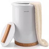 SereneLife Bucket Towel Warmers, White Large Towel Warmer for Spa and Bathroom, Luxury Towel Heater Gifts for Him & Her, Auto Shut-Off, Fits 2 large, Blankets, Bathrobes, PJ's