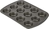 GoodCook Everyday Nonstick Steel Muffin Pan, 12 cup, Gray