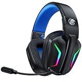 Fachixy Wireless Gaming Headset with LED Light for PS5, PS4, PC, Switch, Laptop, Mac - 2.4GHz & Bluetooth 5.4, 50H Battery, Flip Mic, Lossless Audio, Foldable, Immersive Gaming