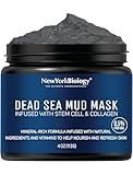 New York Biology Dead Sea Mud Mask for Face, Body | with Stem Cell and Collagen | Spa Quality Pore Refiner for Oily Skin | Natural Skincare for Women, Men | Tighten Skin | 4 oz