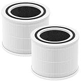 Core 300 Replacement Filter for LEVOIT Core 300 Core300-P Core 300S Core 300-P VortexAir Air Purifier, Core 300-RF, 3-in-1 HEPA Activated Carbon, 2 Pack, Core 300-P, White