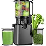 Juicer Machines with 5.4" Large Feed Chute, 400W Cold Press Juicer for Whole Vegetables and Fruits, Slow Masticating juicer Easy to Clean Juice Extractor Machine High Juice Yield(Titanium Gray)