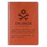 WHLBHG Engineer Gift Engineer Definition Leather Journal Notebook New Licensed Passer Gift Engineering Student Gift Mechanical Engineer Writing Diary (Engineer Definition)