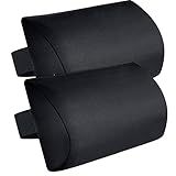 Zero Gravity Chair Set of 2 Replacement Pillow Headrest with Elastic Band, Universal Soft Removable Padded Cushion Head Pillow for Zero Gravity Lounge Folding Patio Lawn Recliner Chairs, Black