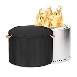 Mordx Fire Pit Cover for Solo Stove Bonfire 22 Inch，Firepit Covers Round Outdoo,600 Anti UV& Waterproof Smokeless Fire Pit Cover,for Gas/Table/Bowl Fire pits (Bonfire - 22”D x 16”H)