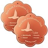 Larbeti 1P 4inches Bird Bath Purification Disk, 99.99% Pure Copper Bird Bath Disc Safe Birdbath Cleaner Disks for Outdoor All-Season Use 0.6mm Birdbaths Copper Disk with 3 Point Support