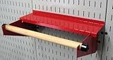 Wall Control Pegboard Paper Towel Holder and Dowel Rod Shelf Assembly for Wall Control Pegboard and Slotted Tool Board - Red