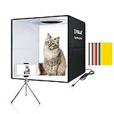 Lightbox, PULUZ 15.8"/40cm Photo Studio Light Box,Adjustable Brightness Portable Picture Box with Led Lights and 12 Colors Photography Backdrops, Light Box for Product Photography