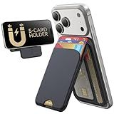 TWZKG for MagSafe Wallet, 5 Cards Holder with Stand, Magnetic Phone Wallet Stand for iPhone 17/16/15/14/13/12 Pro Max Air Plus Series, RFID Blocking Vegan Leather,Black