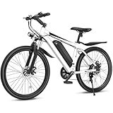 Loeook Electric Bike for Adults, 26" Ebike with 1000W Peak Motor, 21.7MPH 50Miles Electric Mountain Bike with 48V Removable Battery, Adjustable Stem, 21-Speed, Front Suspension, UL 2849 Certified