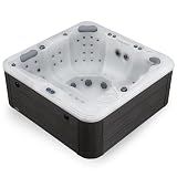 Destination Outdoor Hot Tub, 5-Person 59-Jet 80-Port 4-Pump Lounger Spa with Waterfall Arch and Bluetooth Stereo by Aqualife by Strong Spas