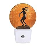 EKOBLA Orange Night Light -0.5W Dusk to Dawn Energy Efficient LED Plug-in Nightlights with Auto Sensor, Soft Glow for Nursery & Bathroom (Image of Native American Cultural Gods)