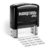 Stamp Hub Self Inking Personalized Stamp - Up to 4 Lines, Custom Return Address, Customizable Office Name Rubber - Easy to Change Ink Cartridge, Multiple Ink Color Options - Medium