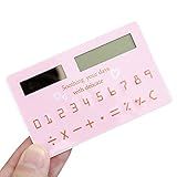 Irfora Mini Card Size Calculator Ultra-Thin Cute Cartoon Solar Powered Calculator 8 Digits Display Portable for Office School Students Stationery Supplies