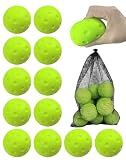 Tarutaru 12 Pack Foam Pickleball Balls - Silent Pickleballs for Outdoor or Indoor Practice - Quiet Pickle Ball Set, Noise Reducing, Soft, Durable, True Bounce, High Elasticity