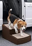 Pet Gear Easy Step II Extra Wide Pet Stairs, 2 Step for Dogs/Cats up to 200 pounds, Removable/Washable Carpet, Easy Assembly (No Tools Required), Coffee Bean