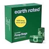 Earth Rated Dog Poop Bags Value Pack, Leak-Proof and Extra-Thick Pet Waste Bag for Big and Small Dogs, Refill Rolls, Lavender Scented, 600 Count