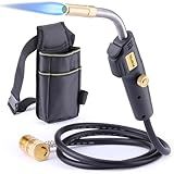 TAUSOM MAPP Map Gas Torch Kit with Holster, Adjustment Knob Trigger Start Propane Hose Torch for Brazing, Soldering, Welding, Plumbing, HVAC