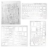 Drafting Tools and Ruler Shapes for Architecture - Set of 3 for House Plan Furniture Kitchen, Building, Interior Design