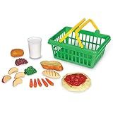 Learning Resources Healthy Dinner Basket - 19 Pieces , Ages 3+ Pretend Play Food for Toddlers, Preschool Learning Toys, Kitchen Play Toys for Kids