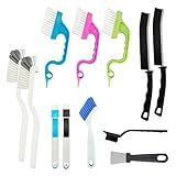 12 Pcs Crevice Cleaning Brush, Crevice Cleaning Tool Cleaning Brush, Window Groove Cleaning Tools, Small Brushes for Cleaning, Shutter Door Window Track Kitchen Cleaning Brushes Kit